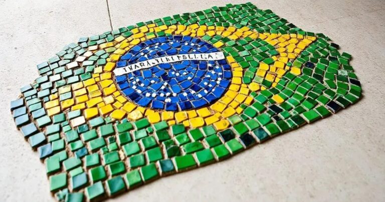 Como Fazer A Bandeira Do Brasil Em Mosaico