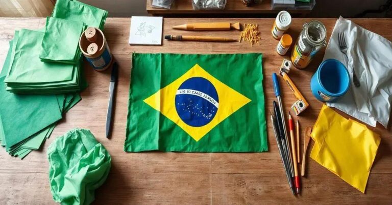 Como Fazer Bandeira Do Brasil Com Materiais Reciclaveis