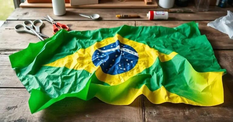 Como Fazer Bandeira Do Brasil Com Papel Crepom