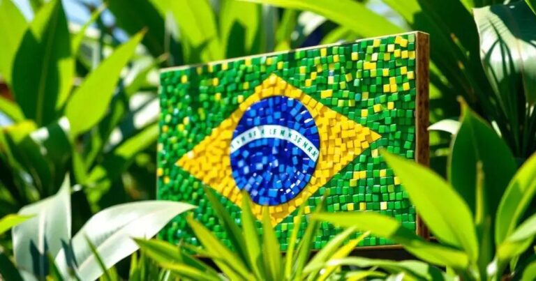 Como Fazer Bandeira Do Brasil Em Mosaico