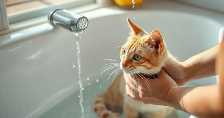 como dar banho em gato