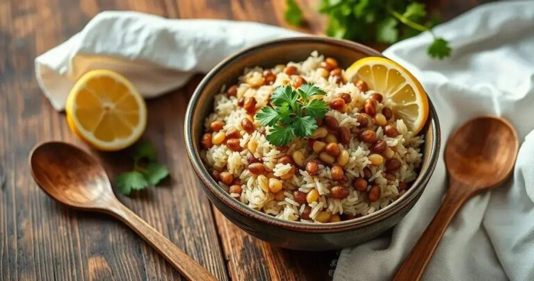 como fazer arroz com lentilha