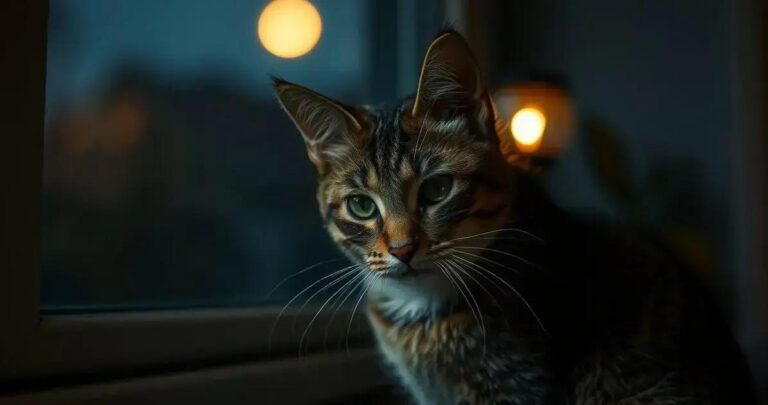 gato miando muito a noite