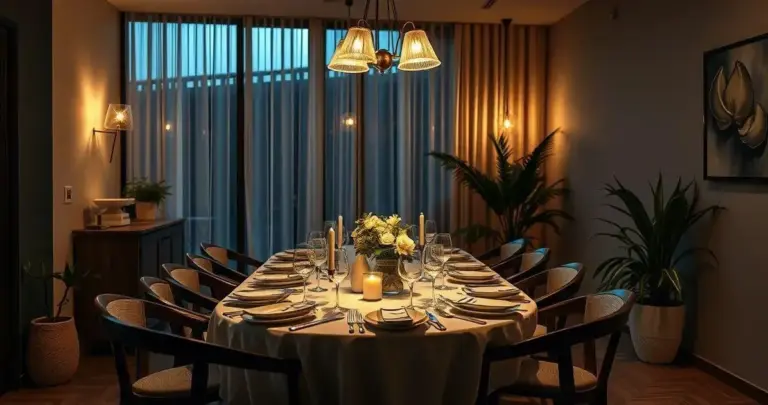 iluminação sala de jantar