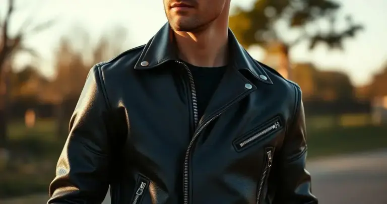 jaqueta de couro masculina